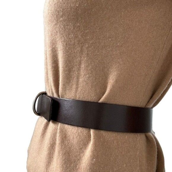 Banana Republic Womens Expresso Dark Brown Leather Whipstitch Western Belt Sz S